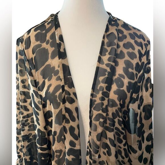 SHEER ANIMAL PRINT HI-LO JACKET, XL - Picture 1 of 9